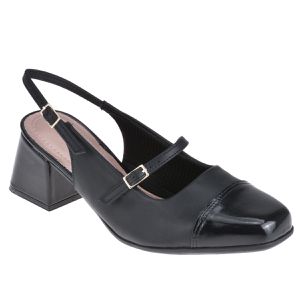 Slingback Fáfia - Preto - PI-748033-PTO - Pé Relax Sapatos Confortáveis