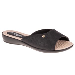 Tamanco Anatômico Jasmim - Preto / Palmilha Bege - PI-500352-PTB - Pé Relax Sapatos Confortáveis