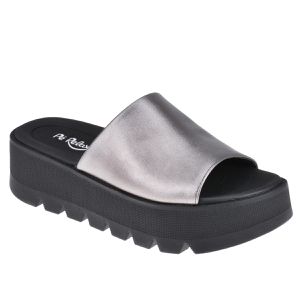 Tamanco Ixora Anabela Alto - Pewter - PI-586003-PEW - Pé Relax Sapatos Confortáveis