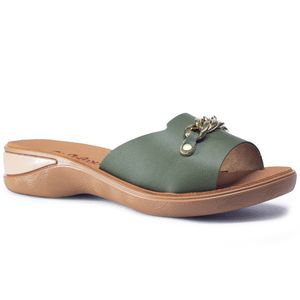 Tamanco Feminino Confort para Fascite e Esporão - Militar - PR488600ML - Pé Relax Sapatos Confortáveis