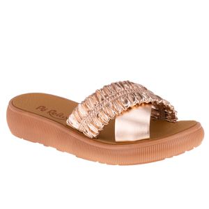 Tamanco Antúrio - Rose Metal / Caramelo - TA-610700-RMC - Pé Relax Sapatos Confortáveis