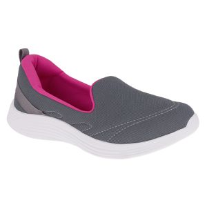 Slip On Begônia - Grafite / Fucsia - LF-1013L-GRF - Pé Relax Sapatos Confortáveis