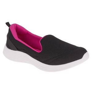 Slip On Begônia - Preto / Fucsia - LF-1013L-PTF - Pé Relax Sapatos Confortáveis