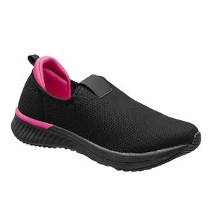 Tênis Girassol - Preto/Pink Sola Preta - LF-1371-PPSP - Pé Relax Sapatos Confortáveis