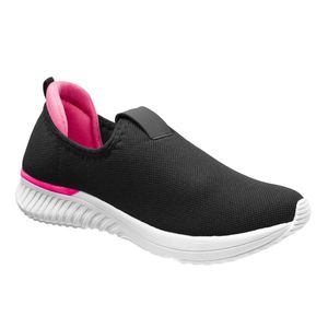 Tênis Girassol - Preto/Pink Sola Branca - LF-1371-PPSB - Pé Relax Sapatos Confortáveis