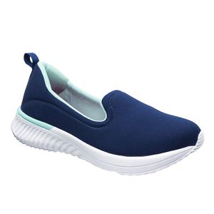 Slip On Girassol - Marinho / Verde Água - LF-1401L-MVA - Pé Relax Sapatos Confortáveis