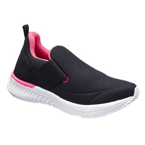 Tênis Slip On Girassol - Preto/Pink - PR1481PR - Pé Relax Sapatos Confortáveis