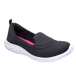 Tênis Slip On Ultra Leve Amaranto - Preto sola Branca - LF-1810-PTO - Pé Relax Sapatos Confortáveis