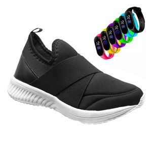 Slip On Masculino Connect Preto + Grátis Relógio Digital Preto