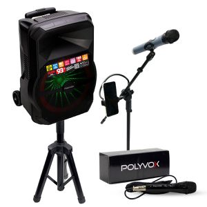 Kit Show com Caixa Amplificada XC-712T + Tripé para Caixa + Microfone co... - POLYVOX