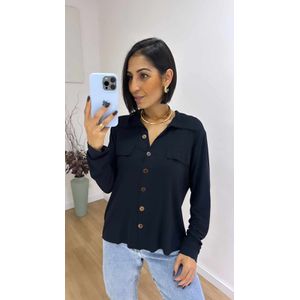 Camisa Thaís Preta - B425 - PUROROSA