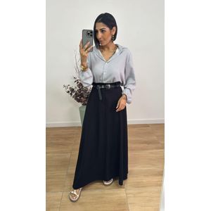 Saia Linho Preta - S34 - PUROROSA
