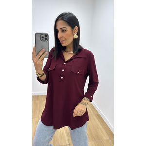 Camisa Emma Vinho - B487 - PUROROSA