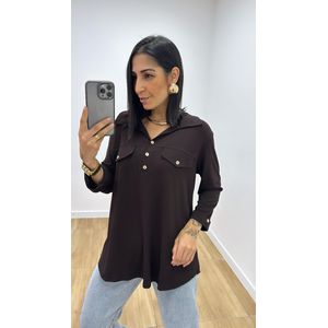 Camisa Emma Marrom - B487 - PUROROSA