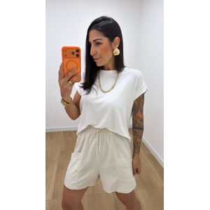 Short Linho Natural - SH01 - PUROROSA