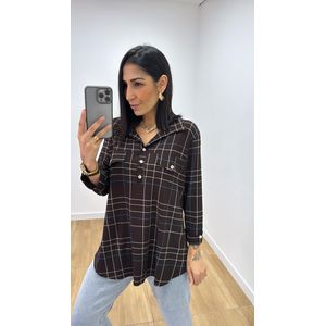 Camisa Emma Estampada Marrom - B512 - PUROROSA