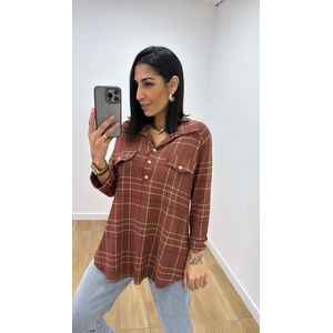 Camisa Emma Estampada Chocolate - B512 - PUROROSA