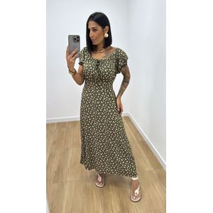 Vestido Rosa Verde Oliva - V265 - PUROROSA