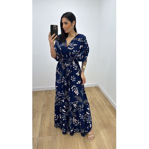 Vestido Tássia Estampado Azul Marinho - V300 - PUROROSA