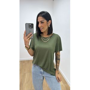Tshirt Suede Verde Militar - B320 - PUROROSA
