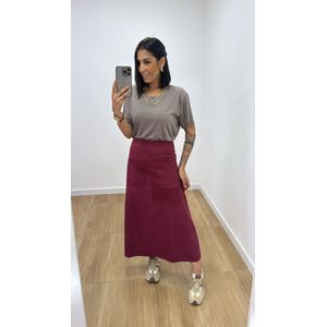 Saia Charlote Vinho - S27 - PUROROSA