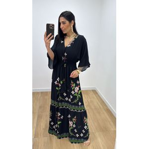 Vestido Talita Estampado 2 Preto - V324 - PUROROSA