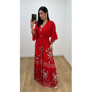 Vestido Talita Estampado 2 Vermelho - V324 - PUROROSA