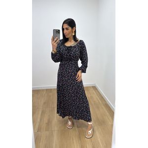 Vestido Rosa ML Preto - V319 - PUROROSA