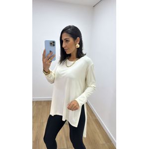 Blusa Fenda Creme - B420 - PUROROSA