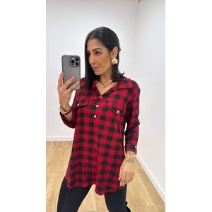 Camisa Emma Xadrez Vermelha - B486 - PUROROSA