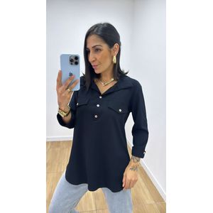 Camisa Emma Preta - B487 - PUROROSA