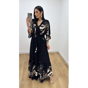 Vestido Talita Estampado 4 Preto - V324 - PUROROSA