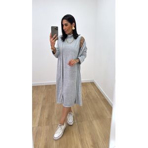 Kit Vestido Ariane Cinza - V320 - PUROROSA