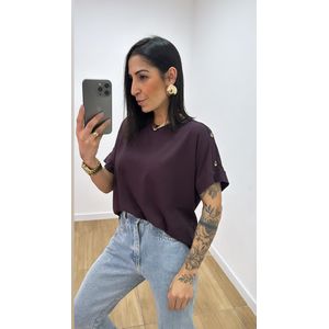 Tshirt Vilma Marrom - B538 - PUROROSA