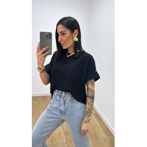 Tshirt Vilma Preta - B538 - PUROROSA