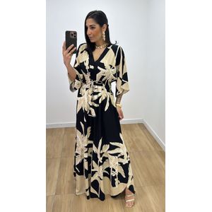Vestido Talita Folhas Preto - V324 - PUROROSA