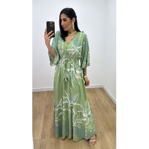 Vestido Talita Folhas Verde - V324 - PUROROSA