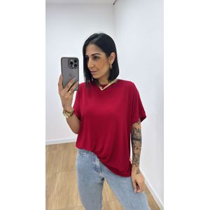 Tshirt Amália Vermelha - B488 - PUROROSA