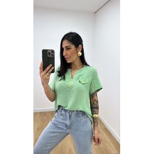 Camisa Vânia Verde Menta - B500 - PUROROSA