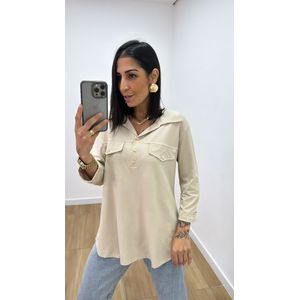Camisa Emma Nude Claro - B486 - PUROROSA