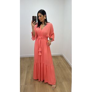 Vestido Talita Poá Coral - V324 - PUROROSA