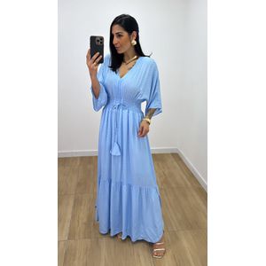 Vestido Talita Poá Azul Bebe - V324 - PUROROSA