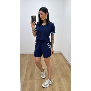 Conjunto Short Nívea Azul Marinho - CJ260 - PUROROSA