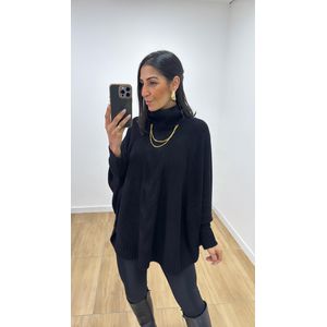 Poncho Mousse Preto - B540 - PUROROSA