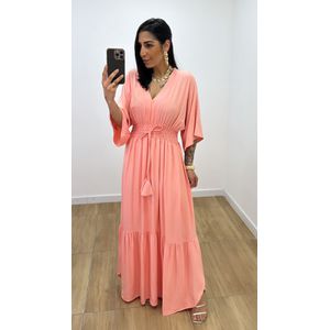 Vestido Talita Liso Pêssego - V324 - PUROROSA