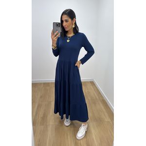 Vestido Flávia ML Azul - V317 - PUROROSA