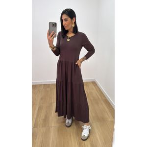 Vestido Flávia ML Marrom - V317 - PUROROSA