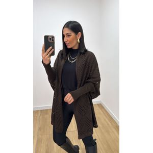 Poncho Aberto Marrom - B541 - PUROROSA