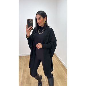 Poncho Aberto Preto - B541 - PUROROSA