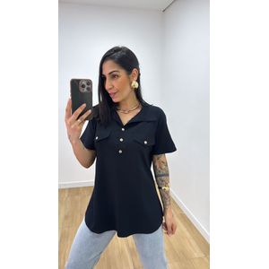 Camisa Emma Preta - B487 - PUROROSA